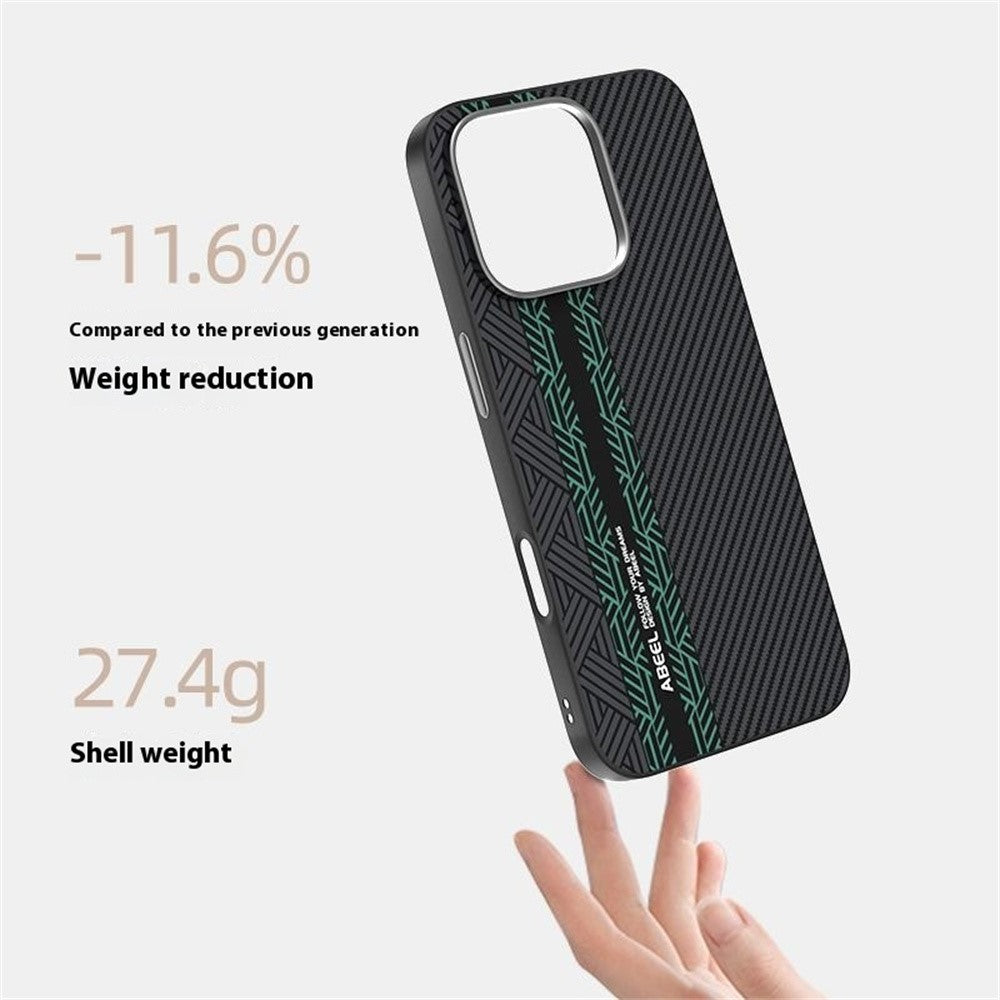 ABEEL For iPhone 16 Pro Max Case PC + TPU + Aluminum Alloy + PU Leather Slim Phone Back Cover Compatible with MagSafe