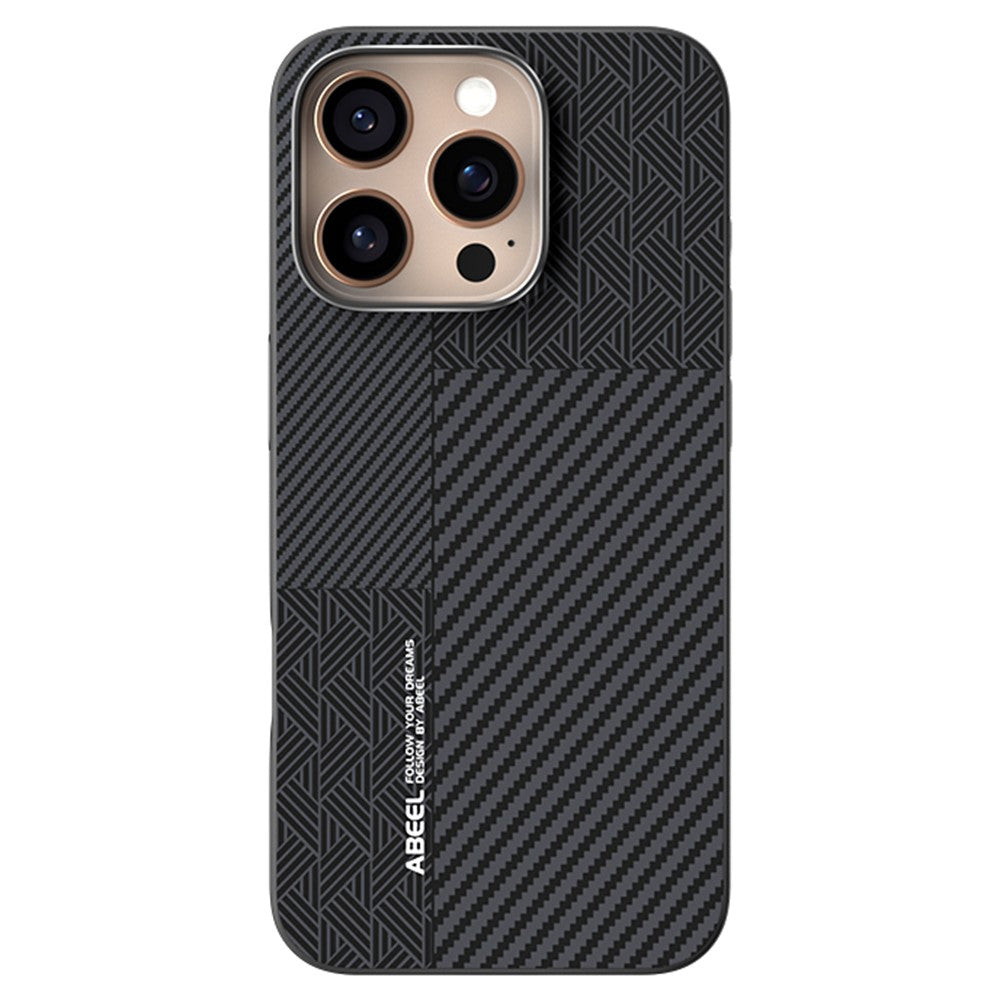 ABEEL For iPhone 16 Pro Max Case PC + TPU + Aluminum Alloy + PU Leather Slim Phone Back Cover Compatible with MagSafe