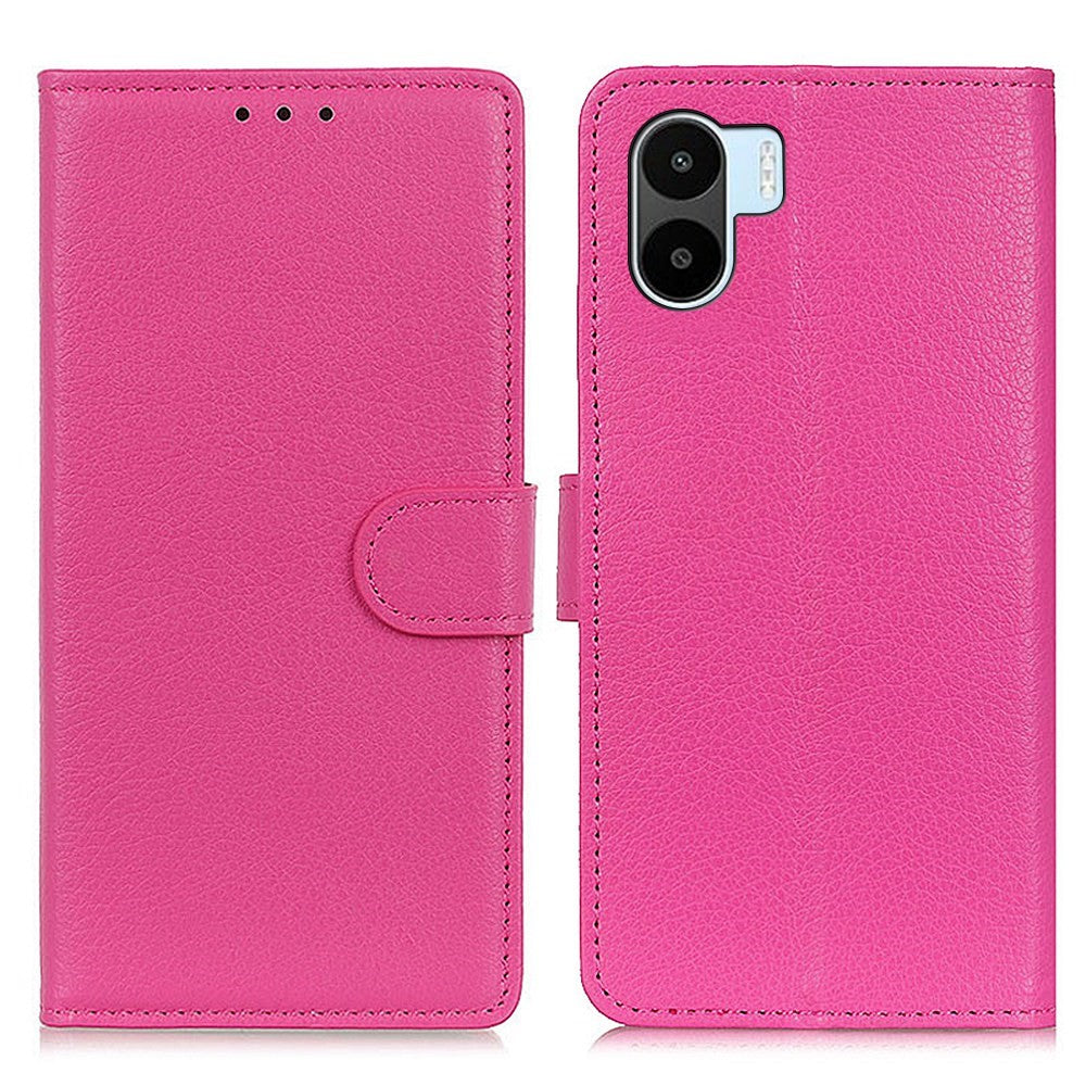 For Xiaomi Redmi A1 4G Magnetic Clasp Phone Protective Case Litchi Texture Shockproof PU Leather Wallet Stand Cover