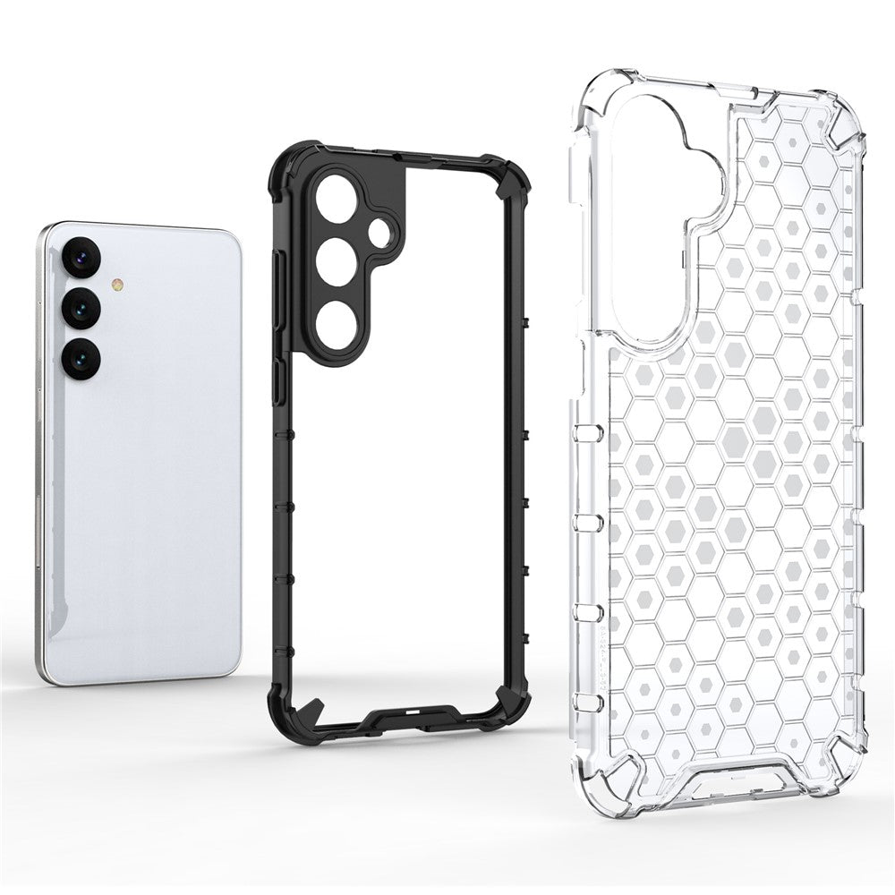For Samsung Galaxy S25+ Case PC+TPU Phone Cover Honeycomb Shape