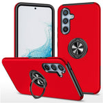 For Samsung Galaxy S25 Case PC+TPU Phone Cover with Rotatable Ring Holder