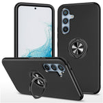 For Samsung Galaxy S25+ Case PC+TPU Phone Cover with Rotatable Ring Holder