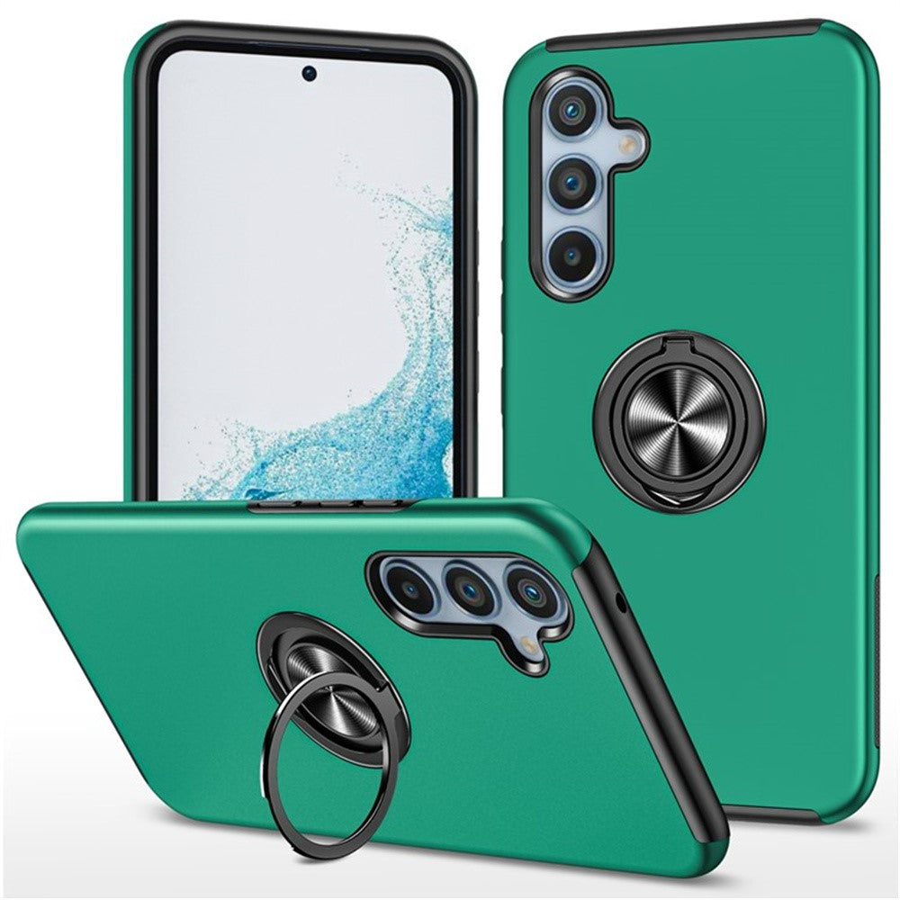 Til Samsung Galaxy S25+ Cover PC+TPU Telefoncover med Roterbar Ringholder
