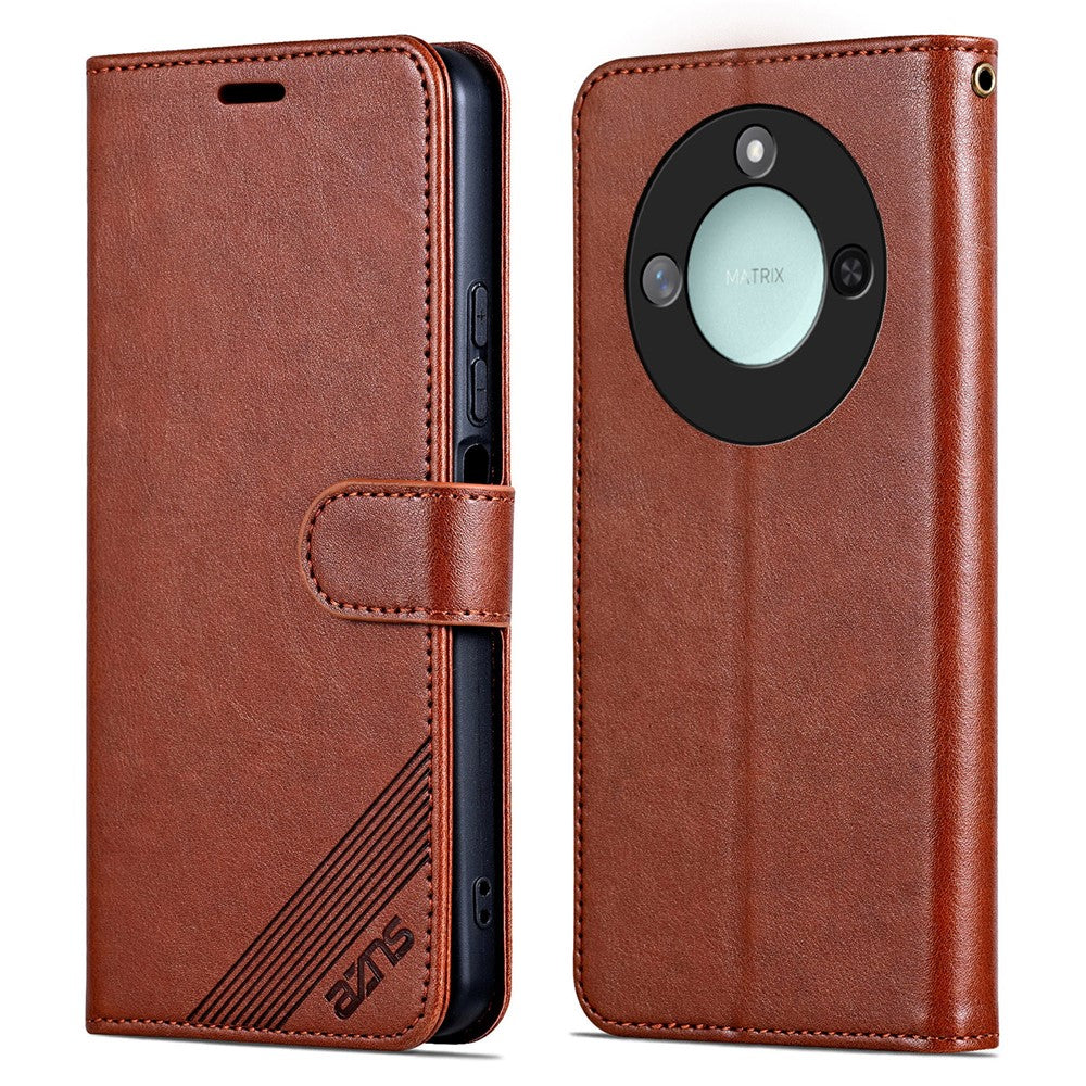 AZNS For Honor X60 5G Case Anti-Scratch PU Leather Stand Wallet Phone Cover
