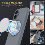 For iPhone 16 Plus Case Compatible with MagSafe Rotating Metal Kickstand PC + Silicone Phone Cover