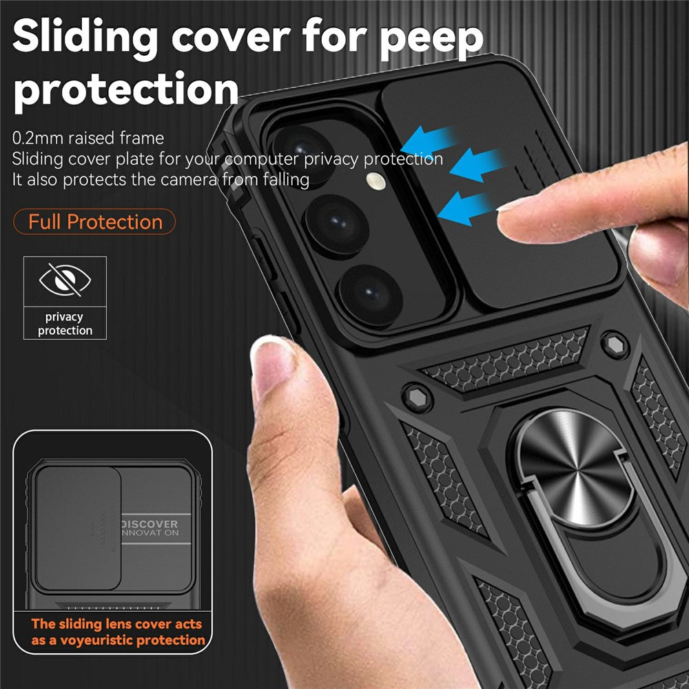 For Samsung Galaxy S25 Case PC + TPU Phone Cover Lens Ultimate Protection Kickstand