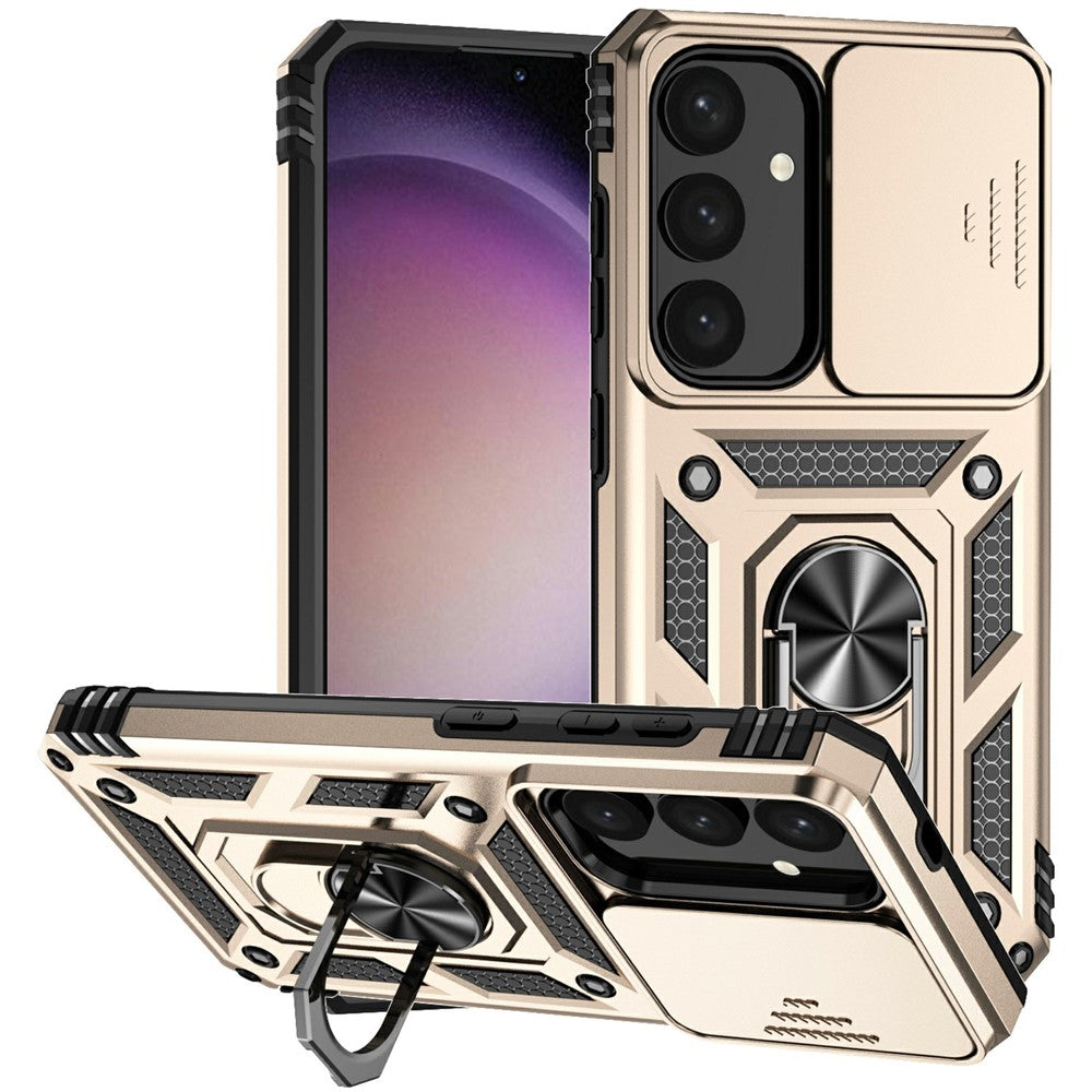 For Samsung Galaxy S25 Case PC + TPU Phone Cover Lens Ultimate Protection Kickstand