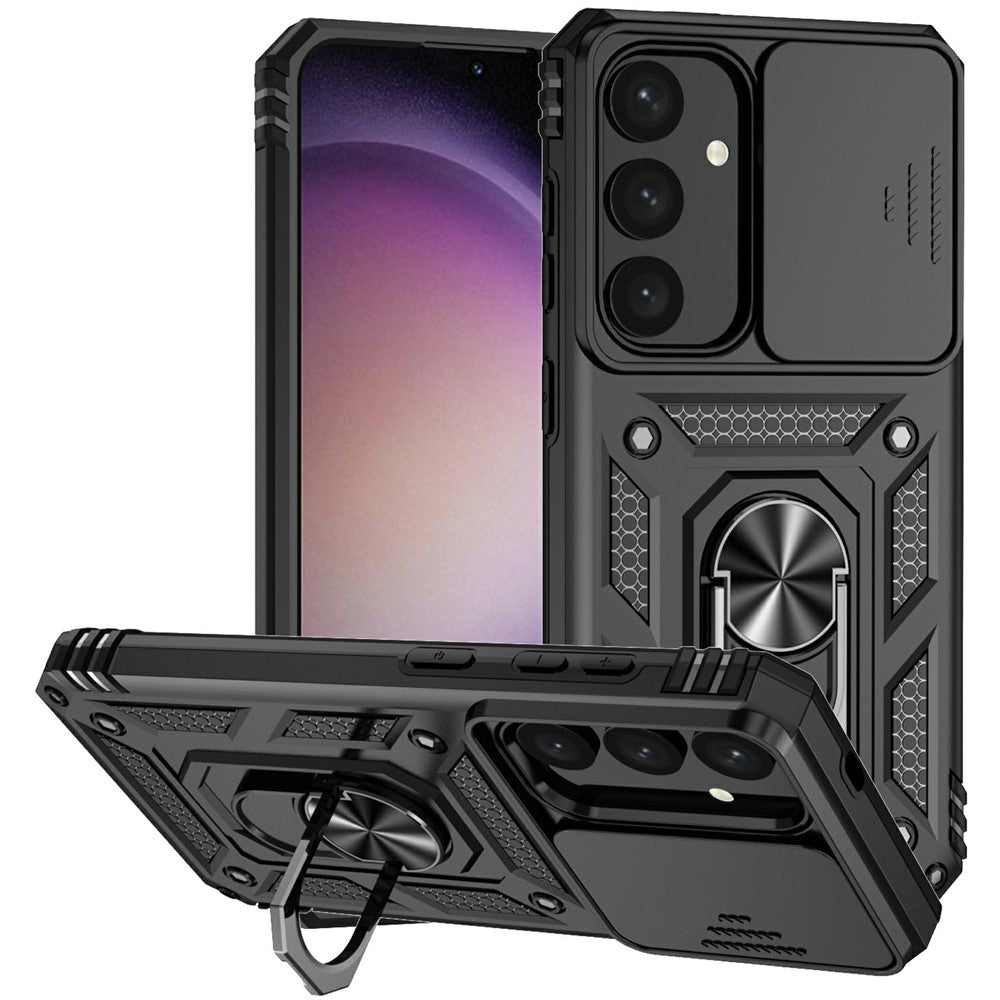 For Samsung Galaxy S25+ Case PC + TPU Phone Cover Lens Ultimate Protection Kickstand