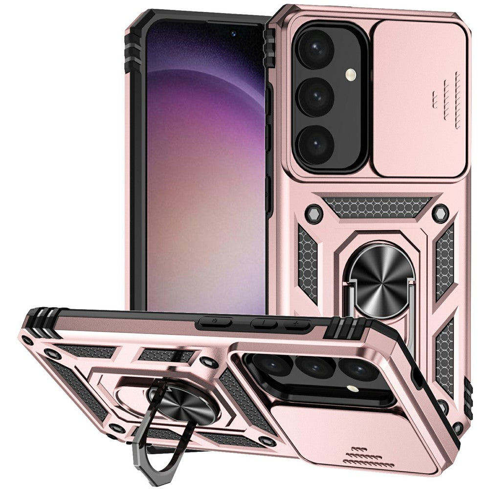 For Samsung Galaxy S25+ Case PC + TPU Phone Cover Lens Ultimate Protection Kickstand