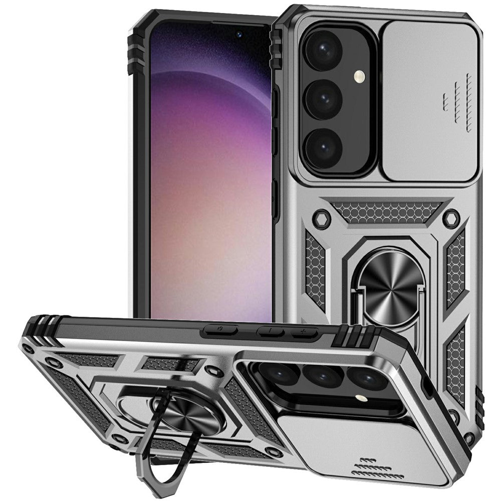For Samsung Galaxy S25+ Case PC + TPU Phone Cover Lens Ultimate Protection Kickstand