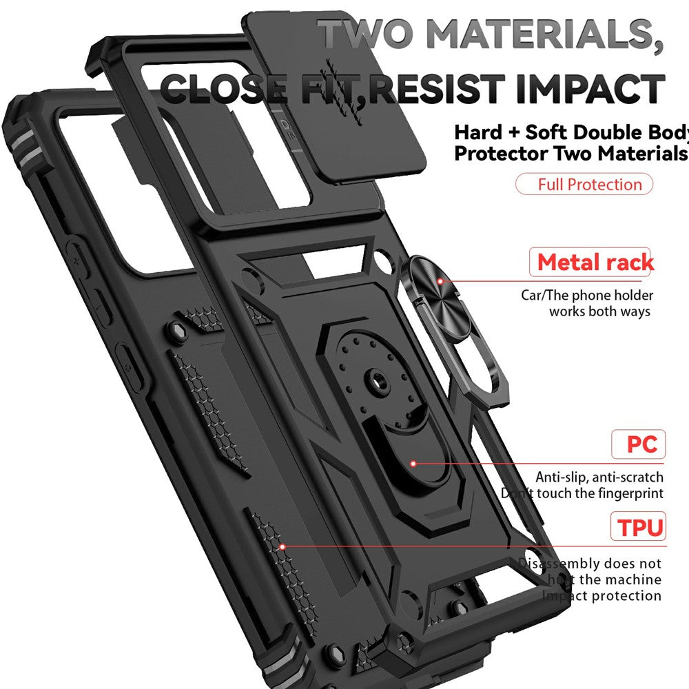 For Xiaomi 14T Case PC + TPU Phone Cover Lens Ultimate Protection Kickstand