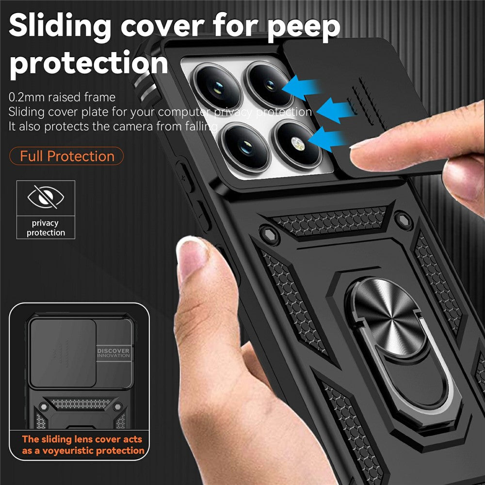 For Xiaomi 14T Case PC + TPU Phone Cover Lens Ultimate Protection Kickstand