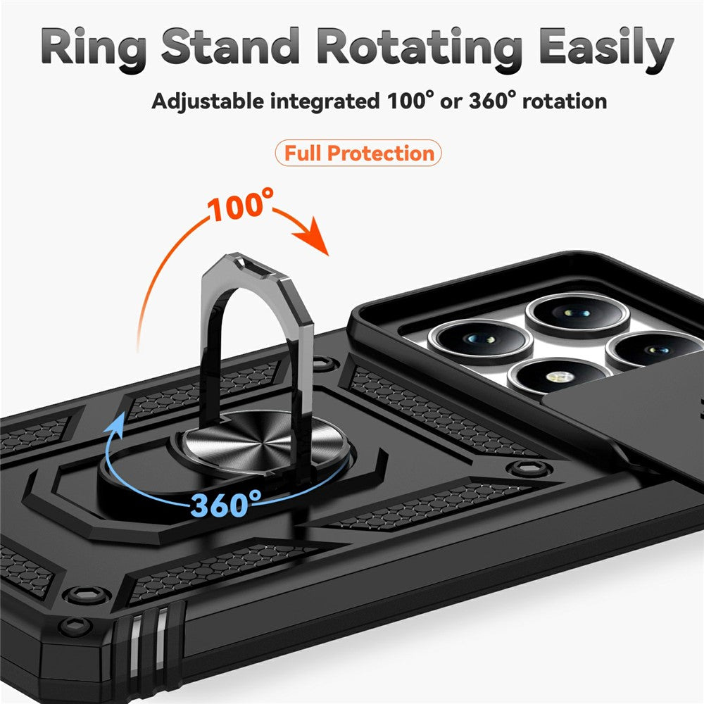 For Xiaomi 14T Case PC + TPU Phone Cover Lens Ultimate Protection Kickstand
