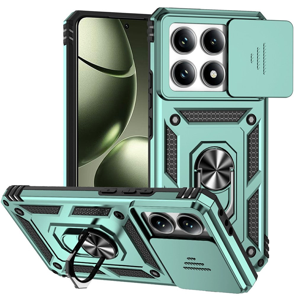 For Xiaomi 14T Case PC + TPU Phone Cover Lens Ultimate Protection Kickstand