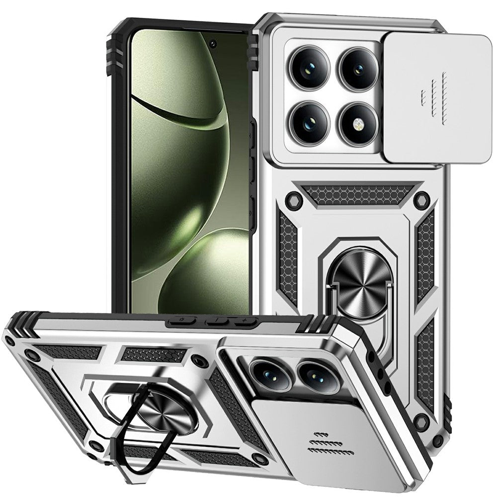 For Xiaomi 14T Case PC + TPU Phone Cover Lens Ultimate Protection Kickstand