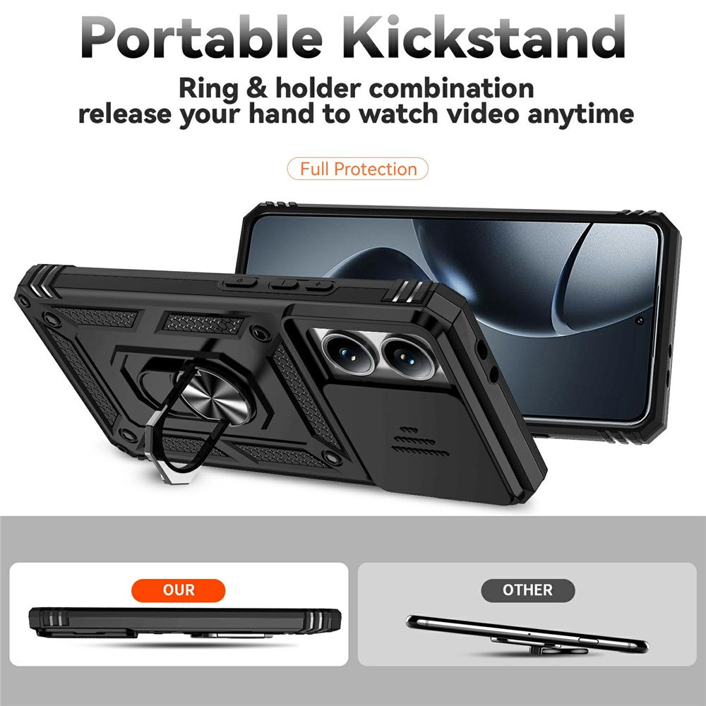 For Xiaomi 14T Pro Case PC + TPU Phone Cover Lens Ultimate Protection Kickstand