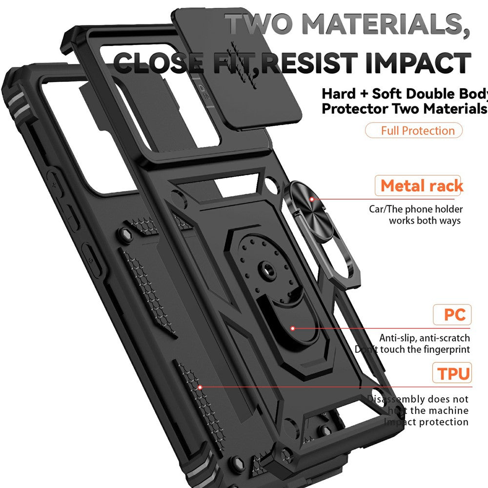 For Xiaomi 14T Pro Case PC + TPU Phone Cover Lens Ultimate Protection Kickstand