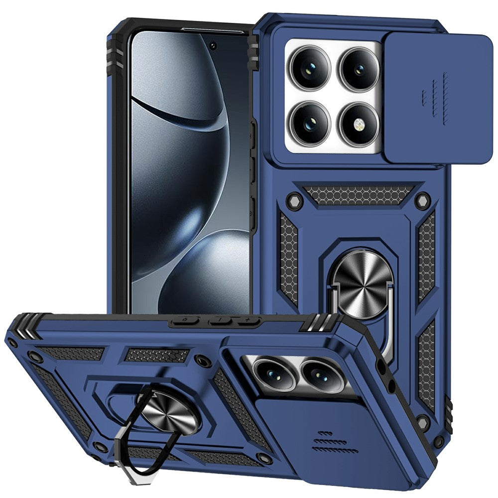 For Xiaomi 14T Pro Case PC + TPU Phone Cover Lens Ultimate Protection Kickstand
