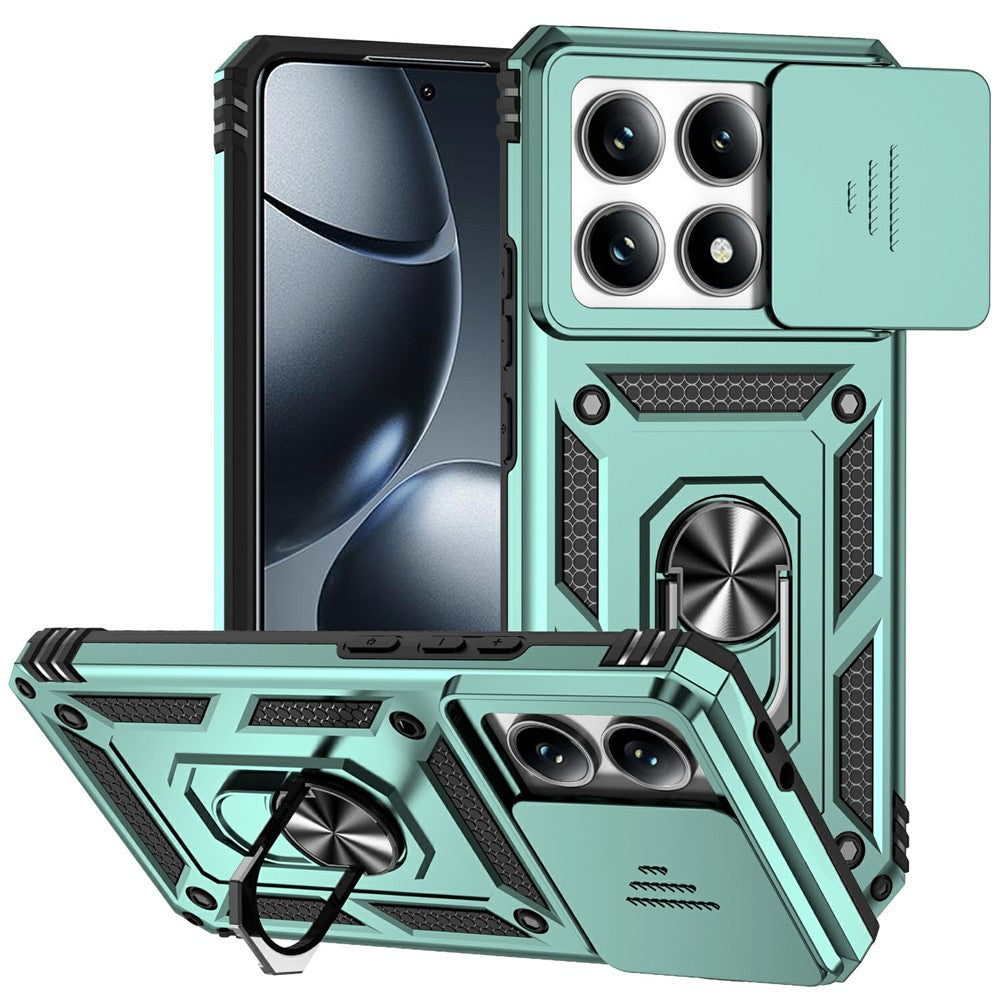 For Xiaomi 14T Pro Case PC + TPU Phone Cover Lens Ultimate Protection Kickstand