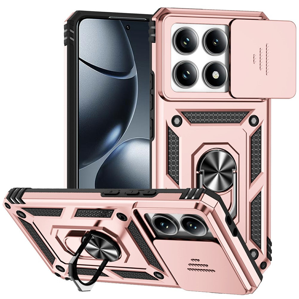 For Xiaomi 14T Pro Case PC + TPU Phone Cover Lens Ultimate Protection Kickstand