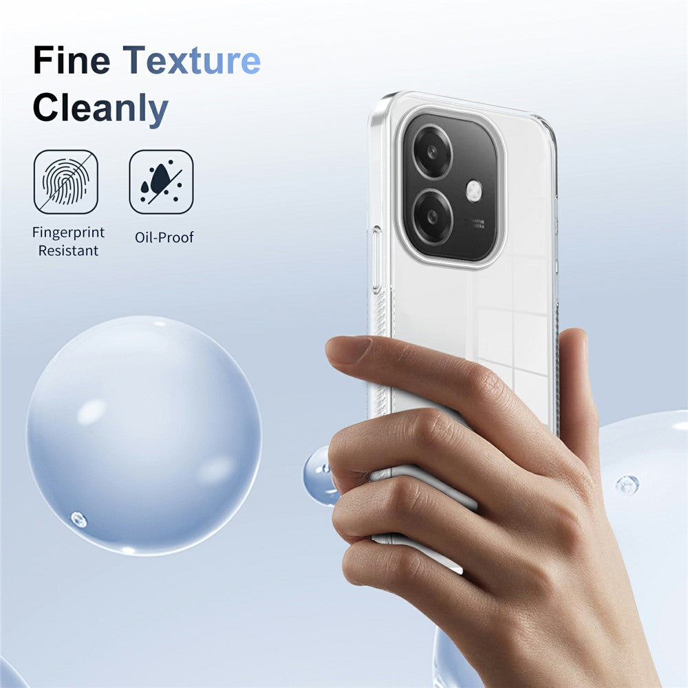 For Oppo A40 4G Clear Phone Case TPU+PC Anti-Slip Drop-Proof Back Cover