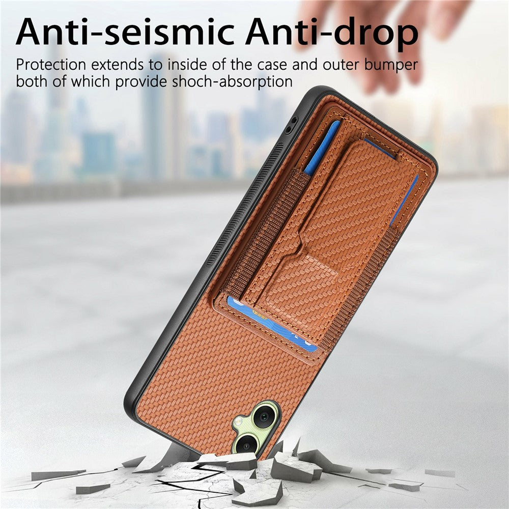 Samsung Galaxy A06 4G Skal Stativ Korthållare Läder Baksida