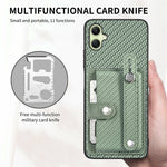 For Samsung Galaxy A06 4G Case Wristband Anti-Drop Leather Back Cover Card Holder
