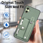 For Samsung Galaxy A06 4G Case Wristband Anti-Drop Leather Back Cover Card Holder