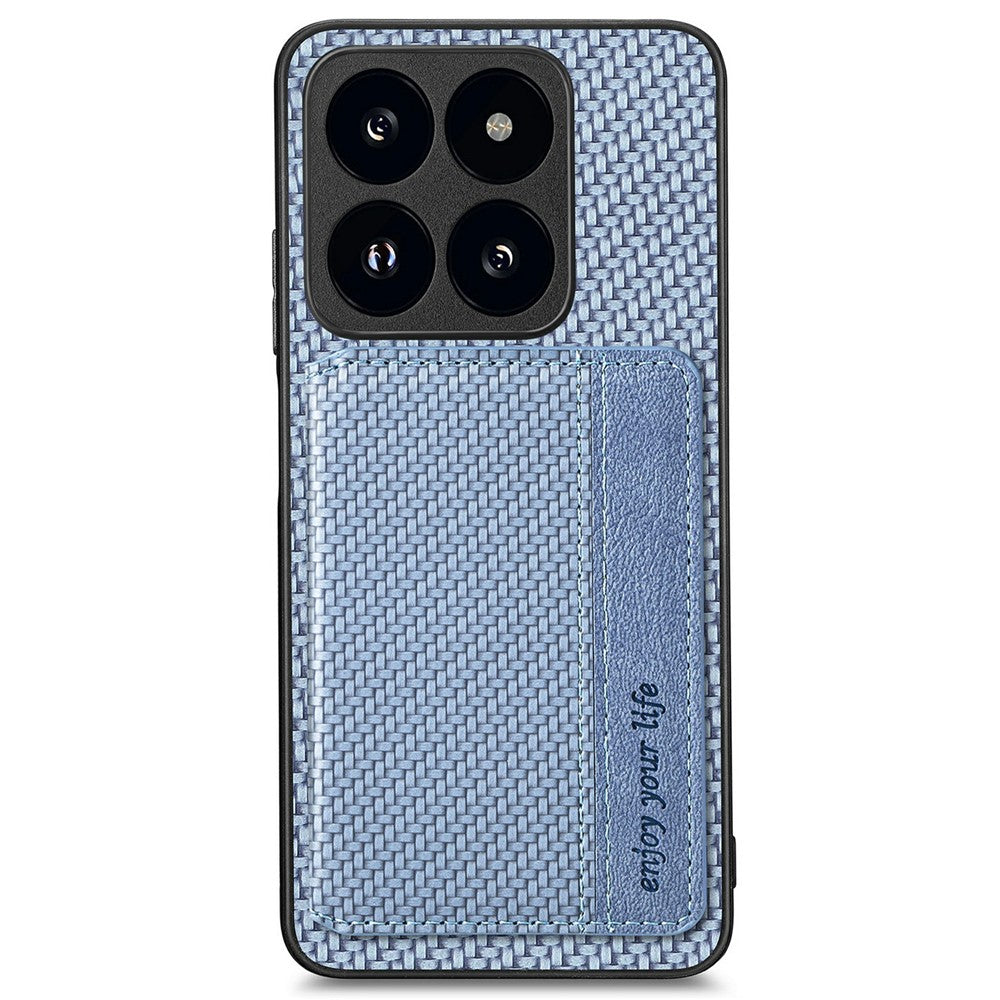 Xiaomi 14T-skal RFID-blockerande korthållare Kolfiberläder+PC+TPU-mobilskal