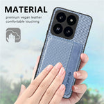For Xiaomi 14T Case RFID Blocking Card Holder Carbon Fiber Leather+PC+TPU Phone Cover