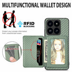 Xiaomi 14T-skal RFID-blockerande korthållare Kolfiberläder+PC+TPU-mobilskal