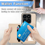 For Xiaomi 14T Case RFID Blocking Card Holder Carbon Fiber Leather+PC+TPU Phone Cover