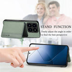 For Xiaomi 14T Case RFID Blocking Card Holder Carbon Fiber Leather+PC+TPU Phone Cover