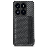 For Xiaomi 14T Case RFID Blocking Card Holder Carbon Fiber Leather+PC+TPU Phone Cover