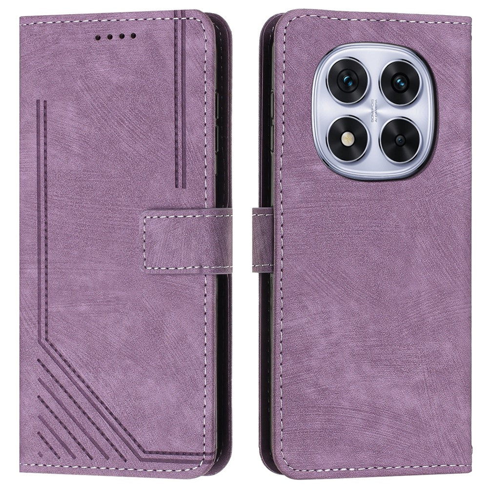 For Xiaomi Redmi Note 14 Pro+ 5G / Note 14 Pro 5G / Poco X7 5G Case Imprinted Lines Leather Phone Cover Folding Stand