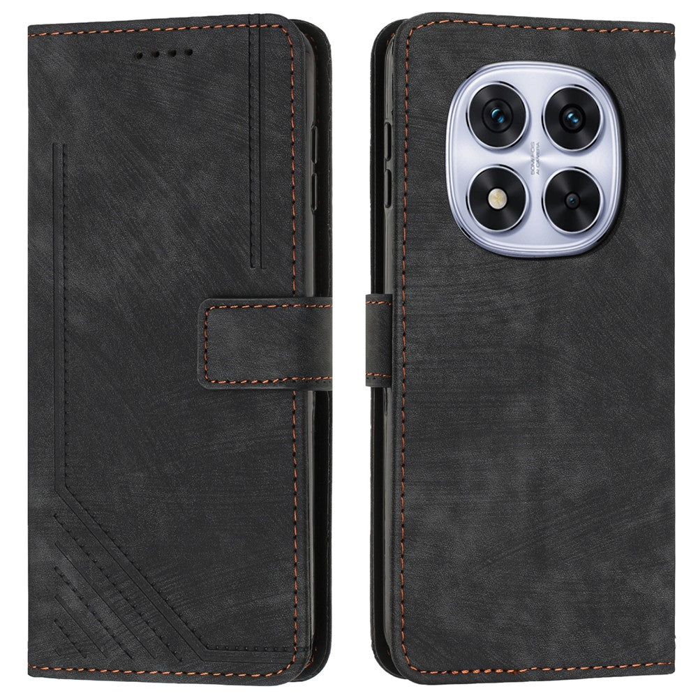 For Xiaomi Redmi Note 14 Pro+ 5G / Note 14 Pro 5G / Poco X7 5G Case Imprinted Lines Leather Phone Cover Folding Stand