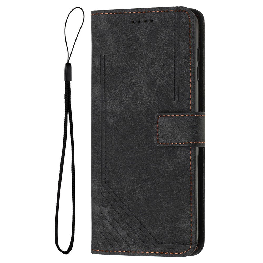 For Xiaomi Redmi Note 14 Pro+ 5G / Note 14 Pro 5G / Poco X7 5G Case Imprinted Lines Leather Phone Cover Folding Stand