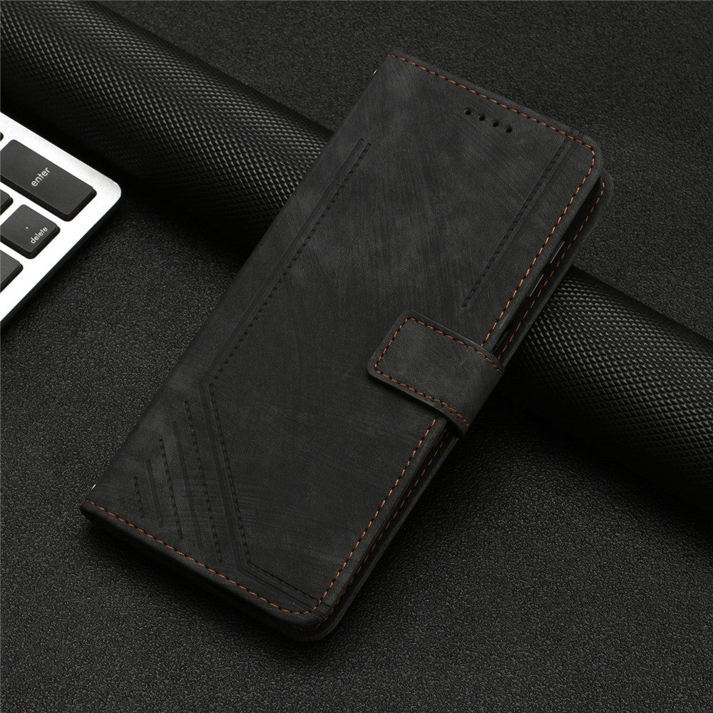 For Xiaomi Redmi Note 14 Pro+ 5G / Note 14 Pro 5G / Poco X7 5G Case Imprinted Lines Leather Phone Cover Folding Stand