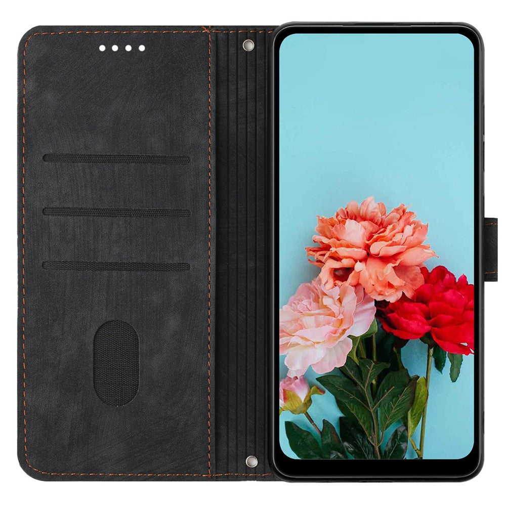 For Xiaomi Redmi Note 14 Pro+ 5G / Note 14 Pro 5G / Poco X7 5G Case Imprinted Lines Leather Phone Cover Folding Stand