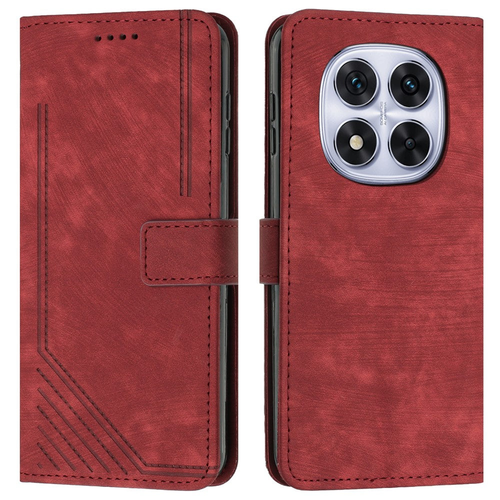 For Xiaomi Redmi Note 14 Pro+ 5G / Note 14 Pro 5G / Poco X7 5G Case Imprinted Lines Leather Phone Cover Folding Stand