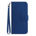 HT04 For Samsung Galaxy A37 5G / A36 5G Case Sunflower Imprint Leather Wallet Phone Cover with Wrist Strap