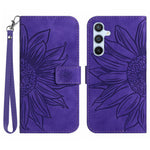 HT04 For Samsung Galaxy A37 5G / A36 5G Case Sunflower Imprint Leather Wallet Phone Cover with Wrist Strap