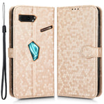 For Asus ROG Phone II ZS660KL PU Leather Flip Phone Cover Dot Pattern Imprinted Wallet Horizontal Stand Magnetic Phone Case with Strap