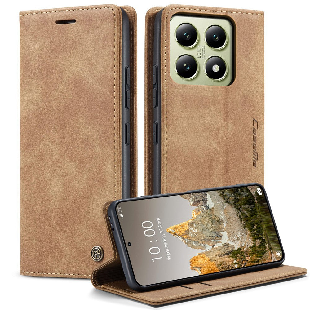 CASEME For Xiaomi 14T Case  013 Series Card Holder Stand Leather Phone Cover