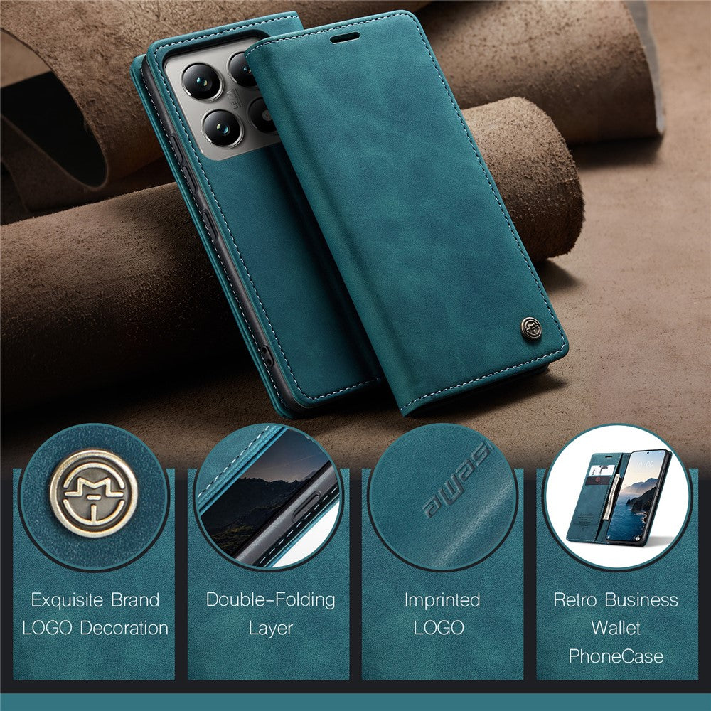 CASEME For Xiaomi 14T Pro Case  013 Series Card Holder Stand Leather Phone Cover