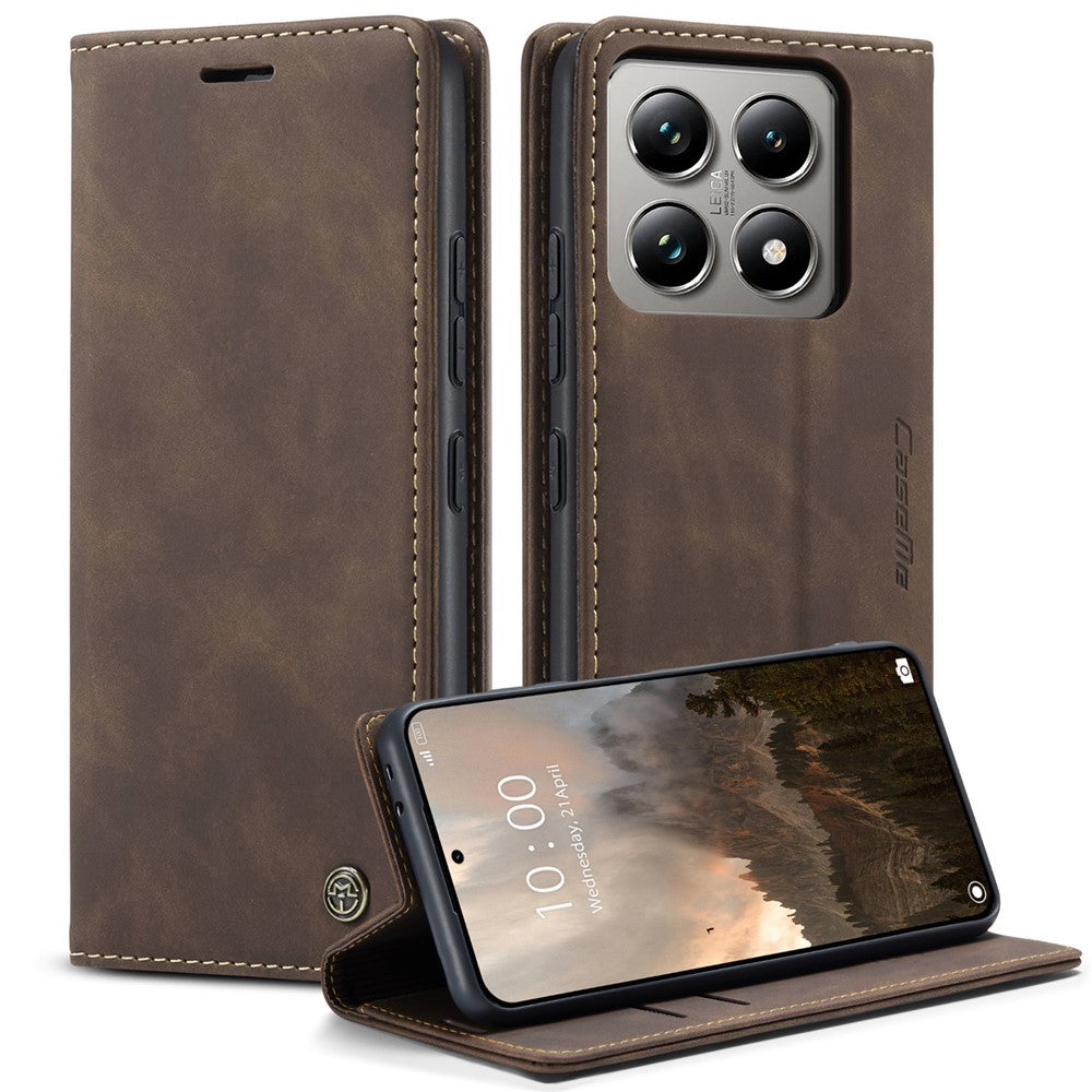 CASEME For Xiaomi 14T Pro Case  013 Series Card Holder Stand Leather Phone Cover