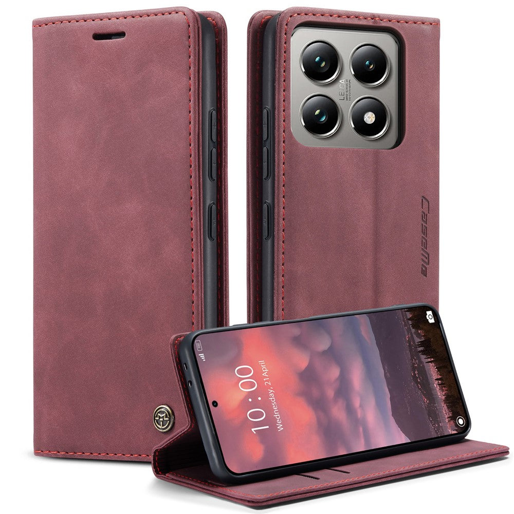 CASEME For Xiaomi 14T Pro Case  013 Series Card Holder Stand Leather Phone Cover