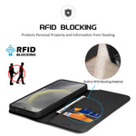 DUX DUCIS Hivo Series For Samsung Galaxy S25 Case Cowhide Leather RFID Blocking Wallet Stand Flip Phone Cover