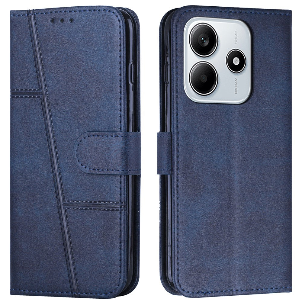 Xiaomi Redmi Note 14 5G-skal, stativ, fällbart läderfodral, skyddande mobilfodral