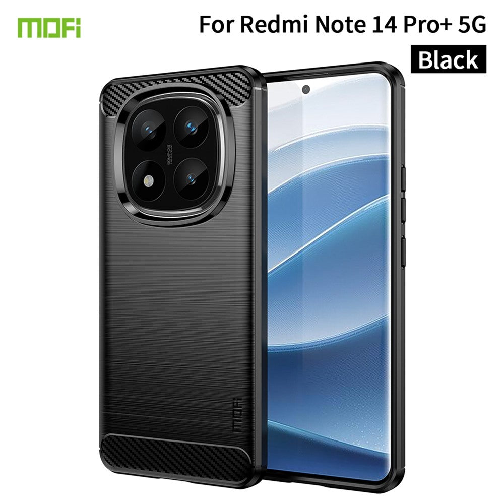 MOFI For Xiaomi Redmi Note 14 Pro+ 5G Case  JK TPU Series-1 Carbon Fiber Texture TPU Soft Phone Cover